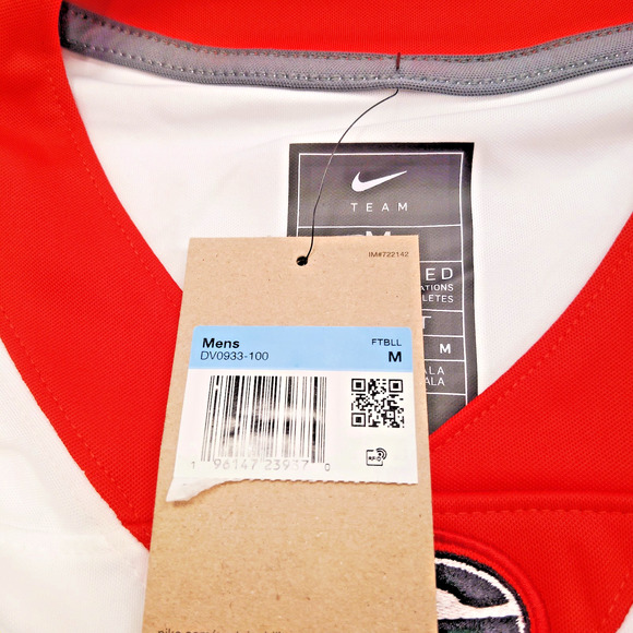 Georgia Bulldogs Jersey Men's Medium White Nike Dri-Fit NCAA Football Sports - Picture 6 of 8